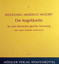MÃ¶seler Verlag - Mozart Kegelduette Clarinet
