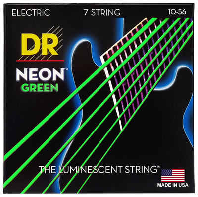 DR Strings - Neon Green NGE7-10