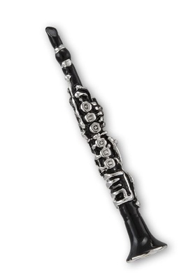 Art of Music - Pin Clarinet Black/Rhodiniert