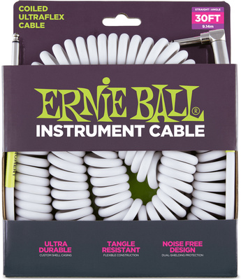 Ernie Ball - Spiral Instrument Cable White