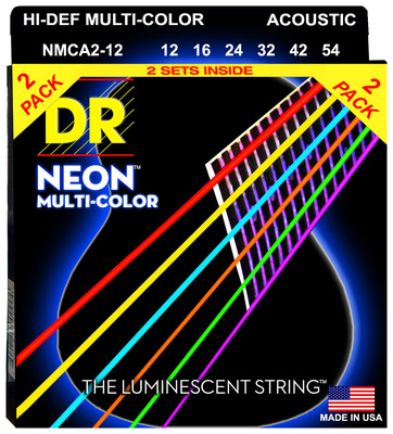 DR Strings - Neon Multi NMCA-2/12 2-Pack
