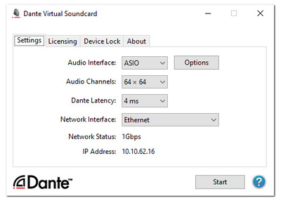 Dante - Virtual Soundcard
