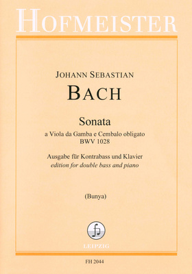 Friedrich Hofmeister Verlag - Bach Sonata BWV1028 Kontrabass