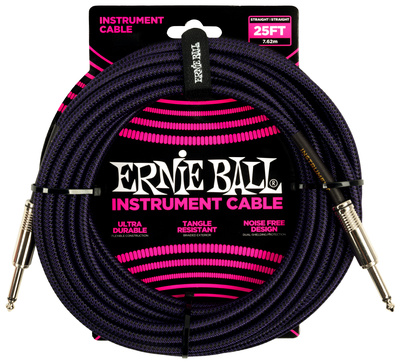 Ernie Ball - Instr.Cable Braided 25ft RB
