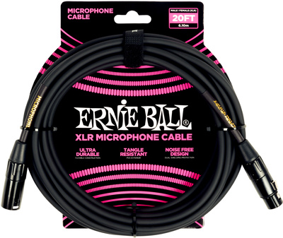 Ernie Ball - Mic Cable PVC 20ft BK