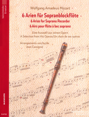 Heinrichshofen Verlag - Mozart 6 Arien BlockflÃ¶te