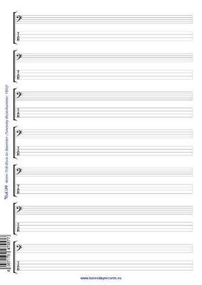 Tunesday Records - Music Paper Sheet/Tab Bass