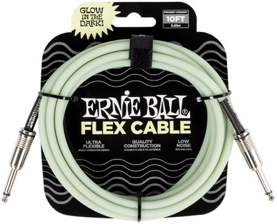 Ernie Ball - Flex Cbl 10ft Glow in the dark