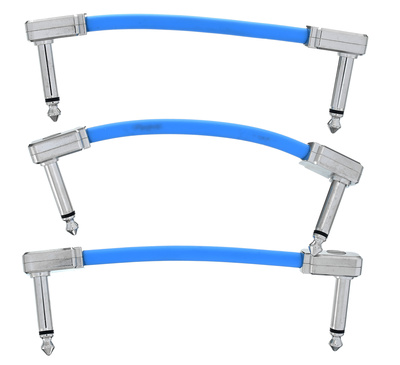 Ernie Ball - 'Flat Patch Cable 3'' blue set'