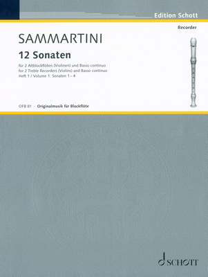 Schott - Sammartini 12 Sonaten Heft 1