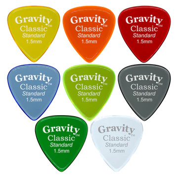 Gravity Guitar Picks - Classic Multi-Color 8-Pack1,5 Gravity Guitar Picks - Classic Multi-Color 8-Pack1,5