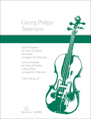 Bärenreiter - Telemann 12 Fantasien Viola Bärenreiter - Telemann 12 Fantasien Viola
